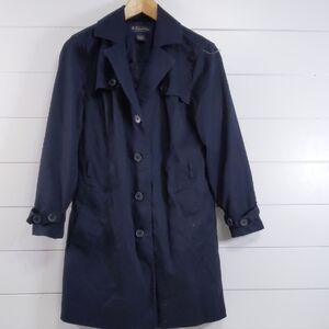 Brooks Brothers Women's  Navy Blue Button-Up Coat Cotton Blend EUC Size 4